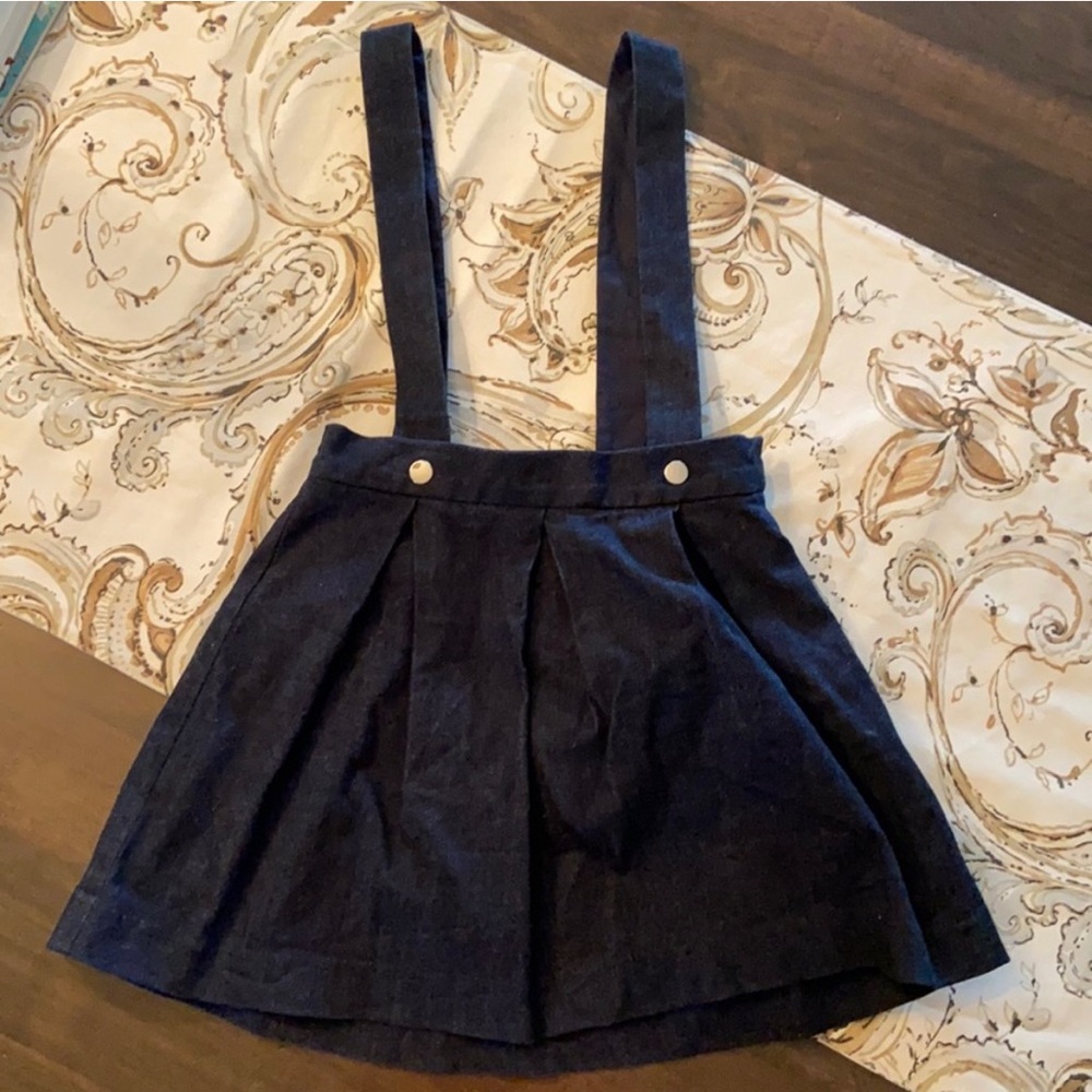 Jacadi Paris Navy Suspender Pinafore Skirt, Size 6
